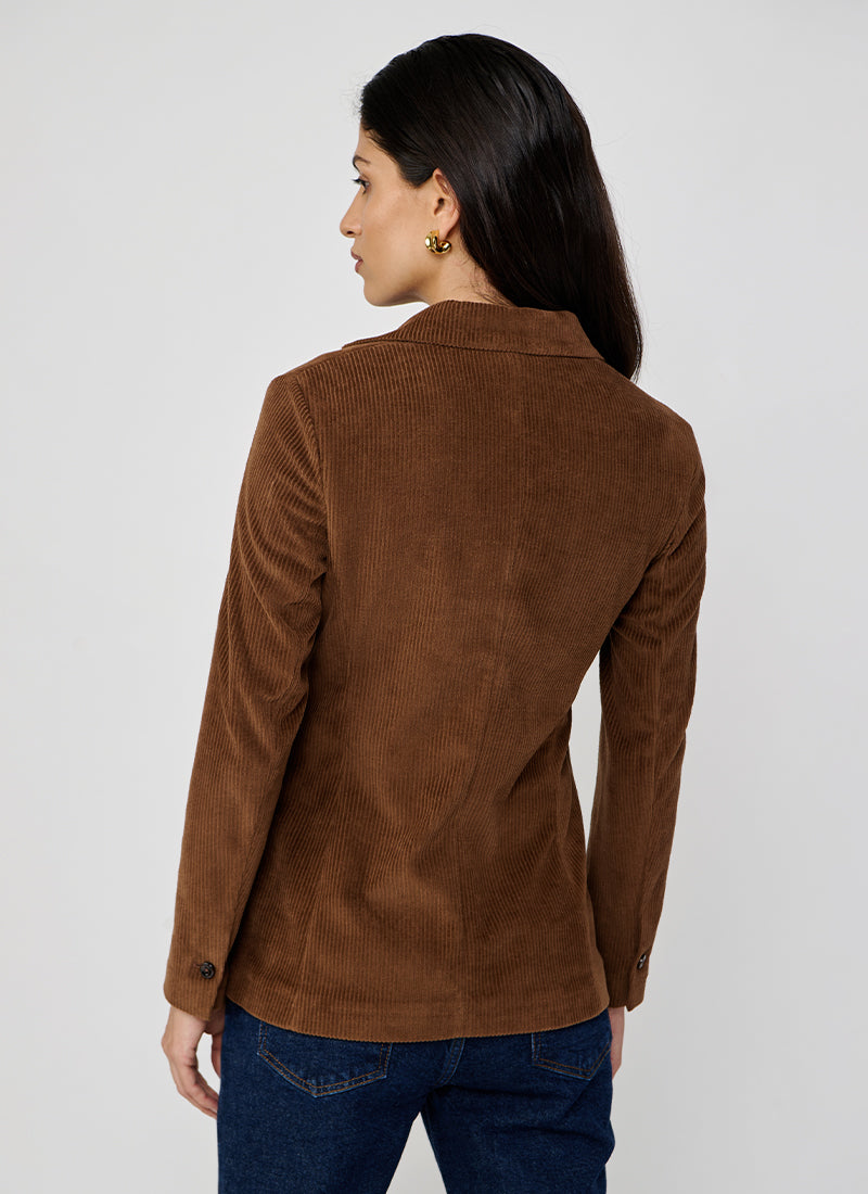 Slim Long Corduroy Blazer