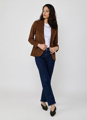 Slim Long Corduroy Blazer