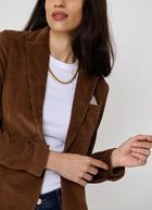 Slim Long Corduroy Blazer