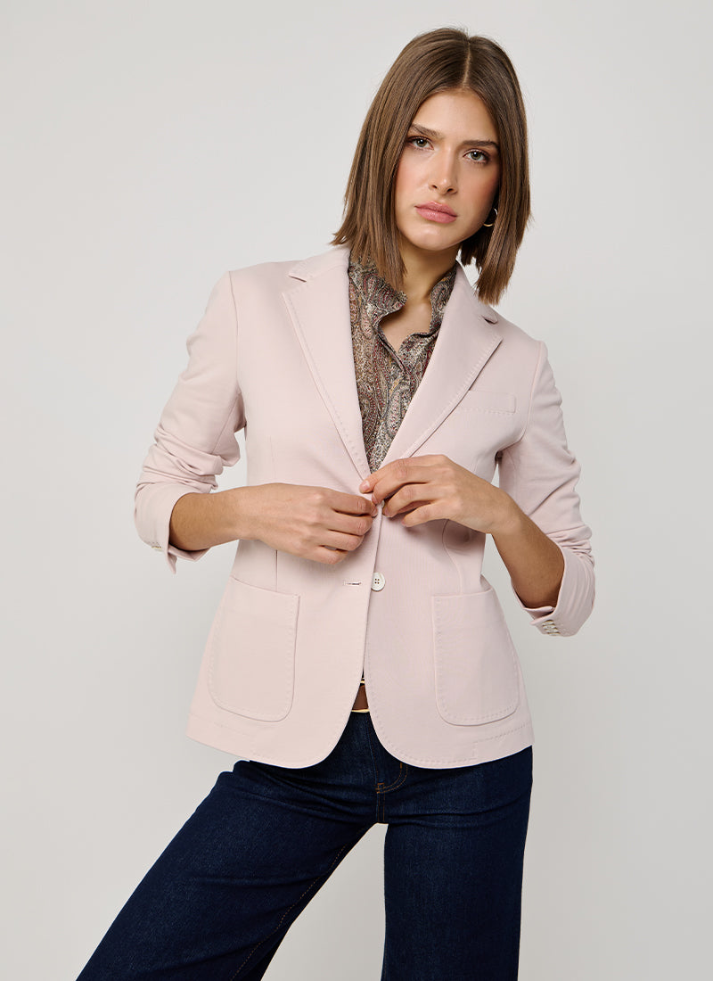 Circolo 1901 Fleece Light Dyed 2 Button Pocket Slim Fit Blazer