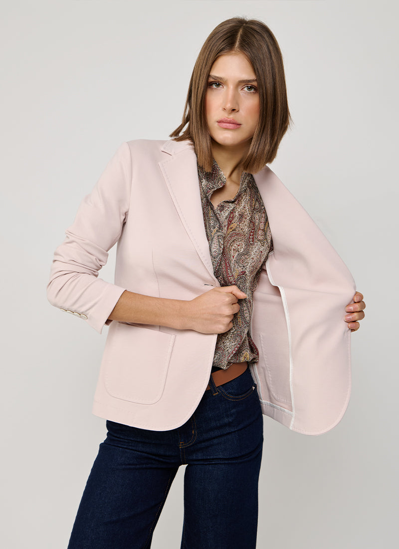 Circolo 1901 Fleece Light Dyed 2 Button Pocket Slim Fit Blazer