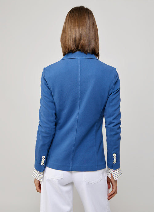 Oxford Garment Dyed 2 Button Pocket Slim Fit Blazer by Circolo 1901 at Andrews