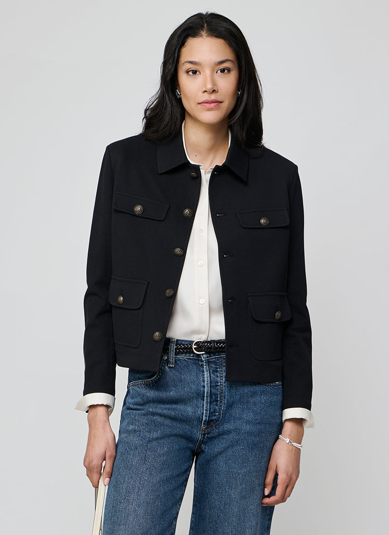 Circolo 1901 Oxford Dyed Cropped Jacket