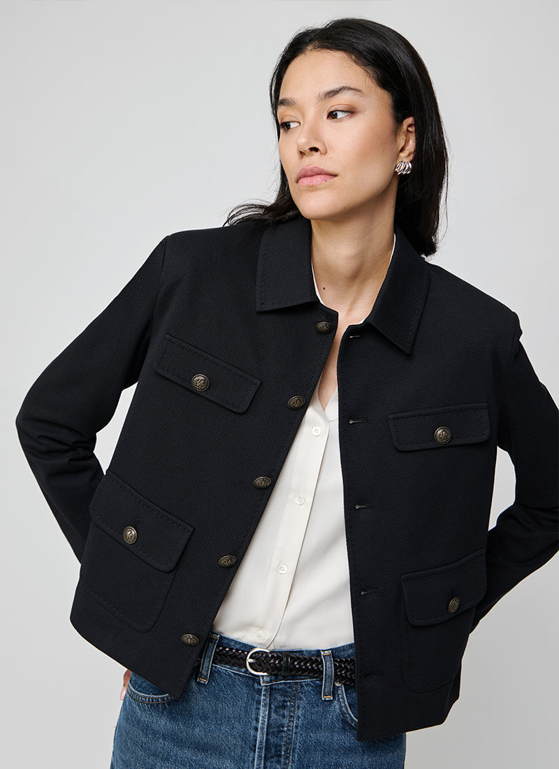 Circolo 1901 Oxford Dyed Cropped Jacket