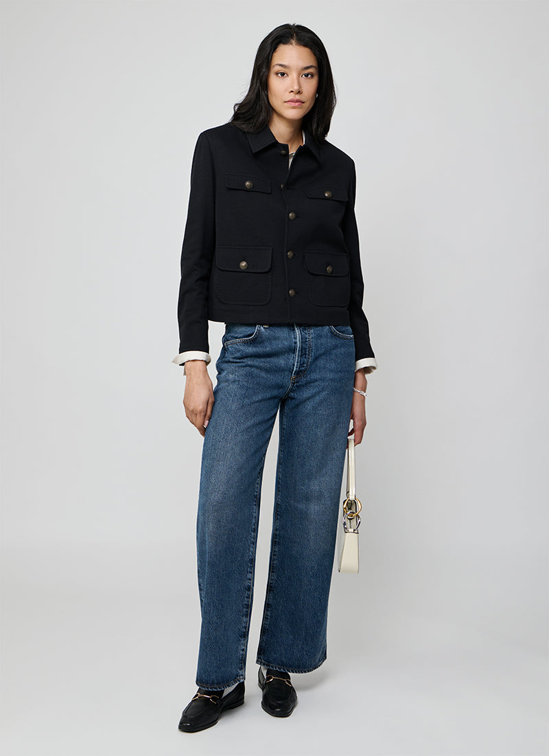 Circolo 1901 Oxford Dyed Cropped Jacket