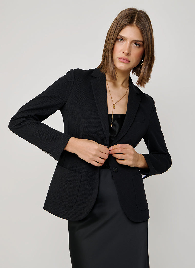 Slim Fit 2 Button Honeycomb Blazer