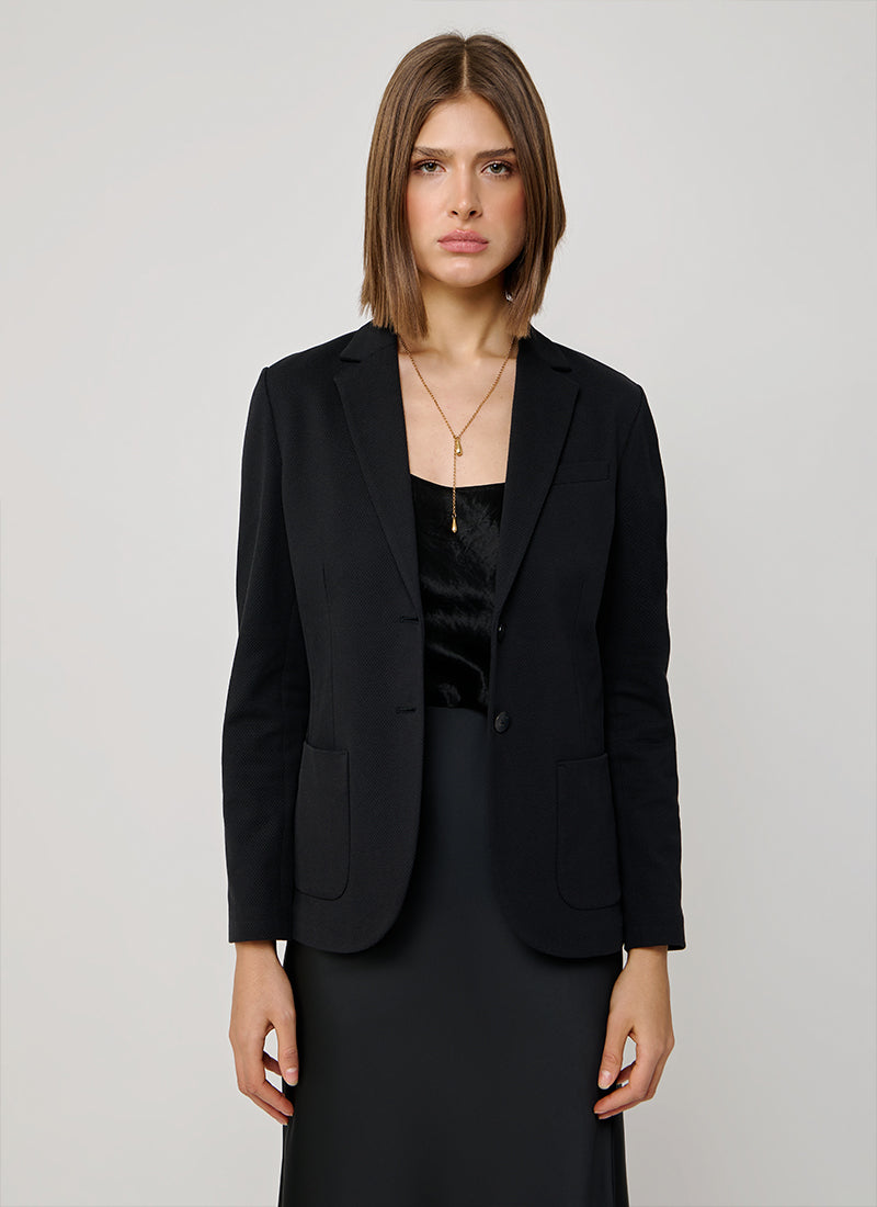 Slim Fit 2 Button Honeycomb Blazer