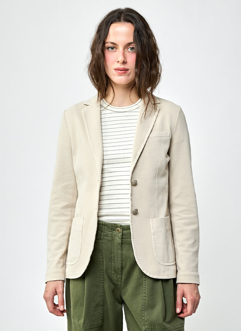 Oxford Garment Dyed 2 Button Pocket Slim Fit Blazer