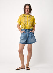 CIRCUS + CO Bandana Print Blouse Jaune