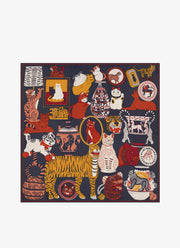 INOUI EDITIONS Collectionneur Cats Silk Modal Scarf
