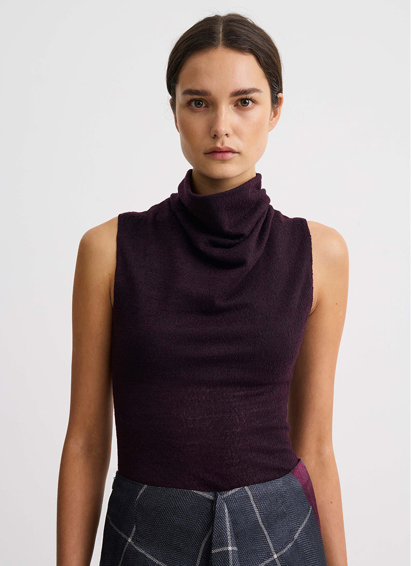 Cowl Neck Knit Shell