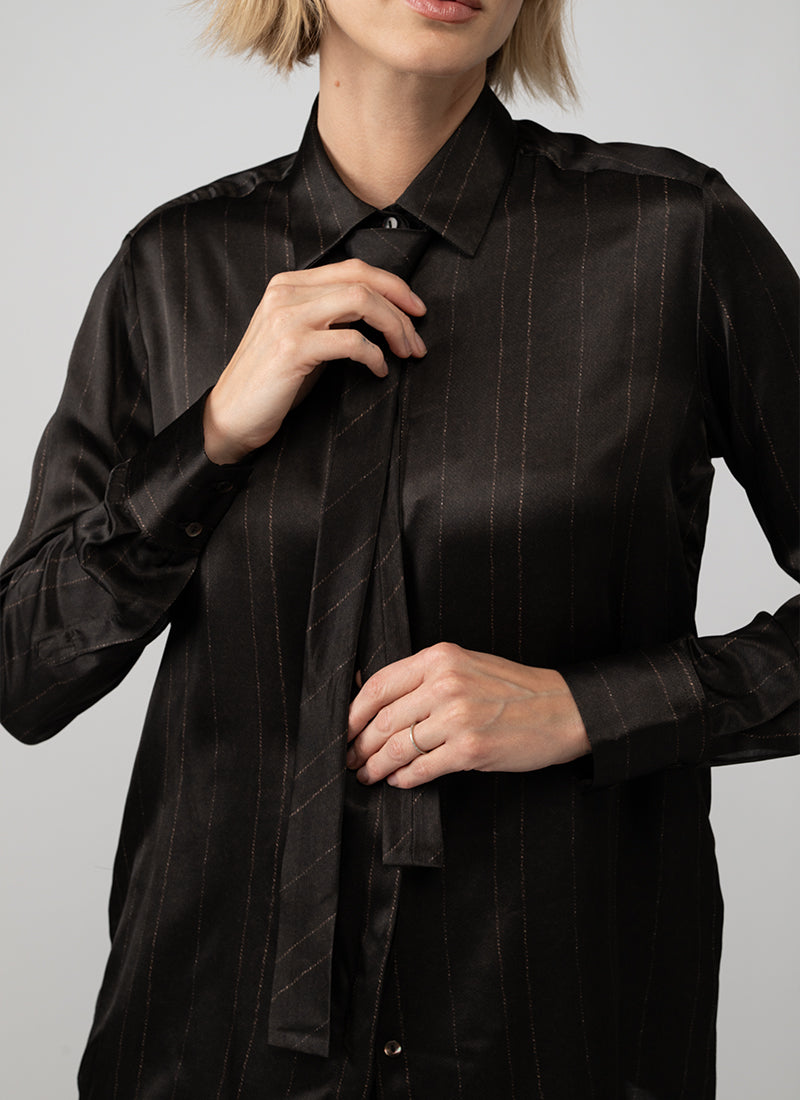 Dafne Pinstripe Tie Shirt