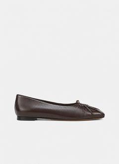 Dany Leather Jewel Square Toe Flats