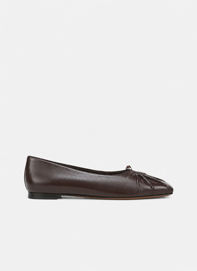 Dany Leather Jewel Square Toe Flats