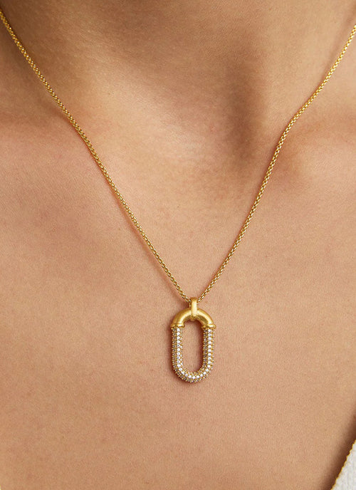 Solene Pavé Pendant Necklace