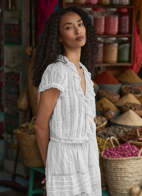 Bernadette Cotton Short Sleeve Top