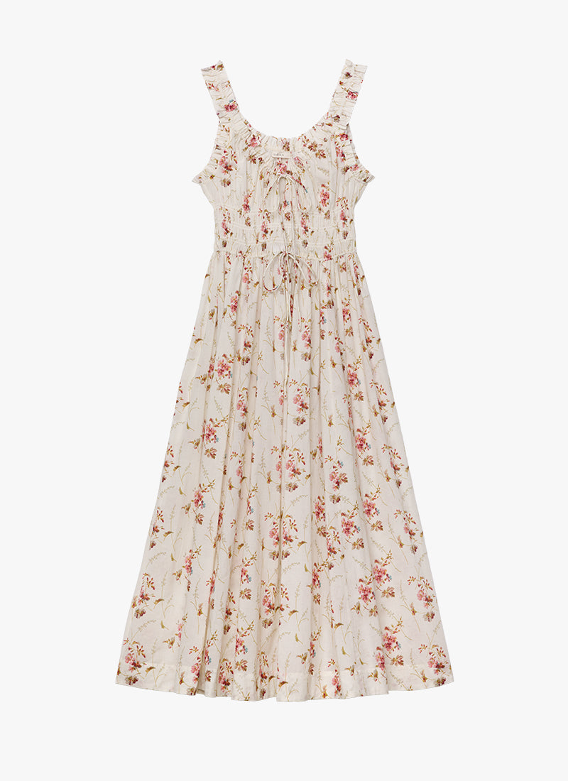 strapless open back dress Emmaretta Cotton Midi Dress by DÔEN
