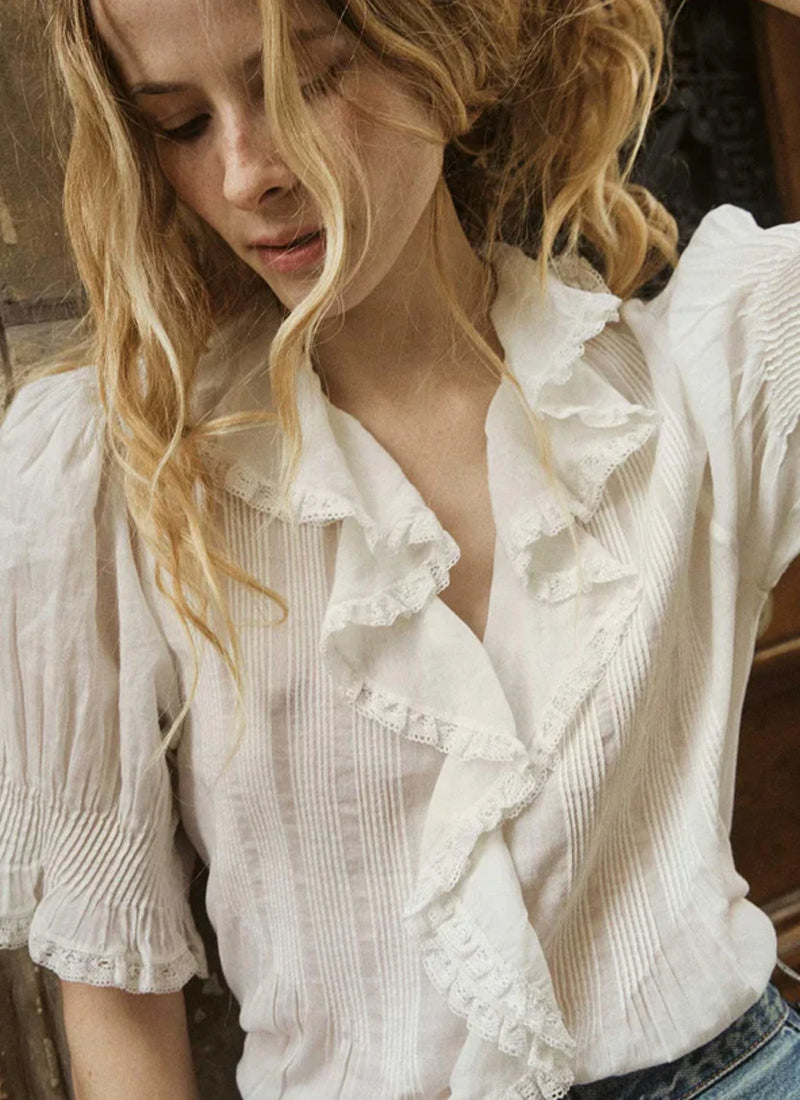 DÔEN Henri Cotton Short Sleeve Top