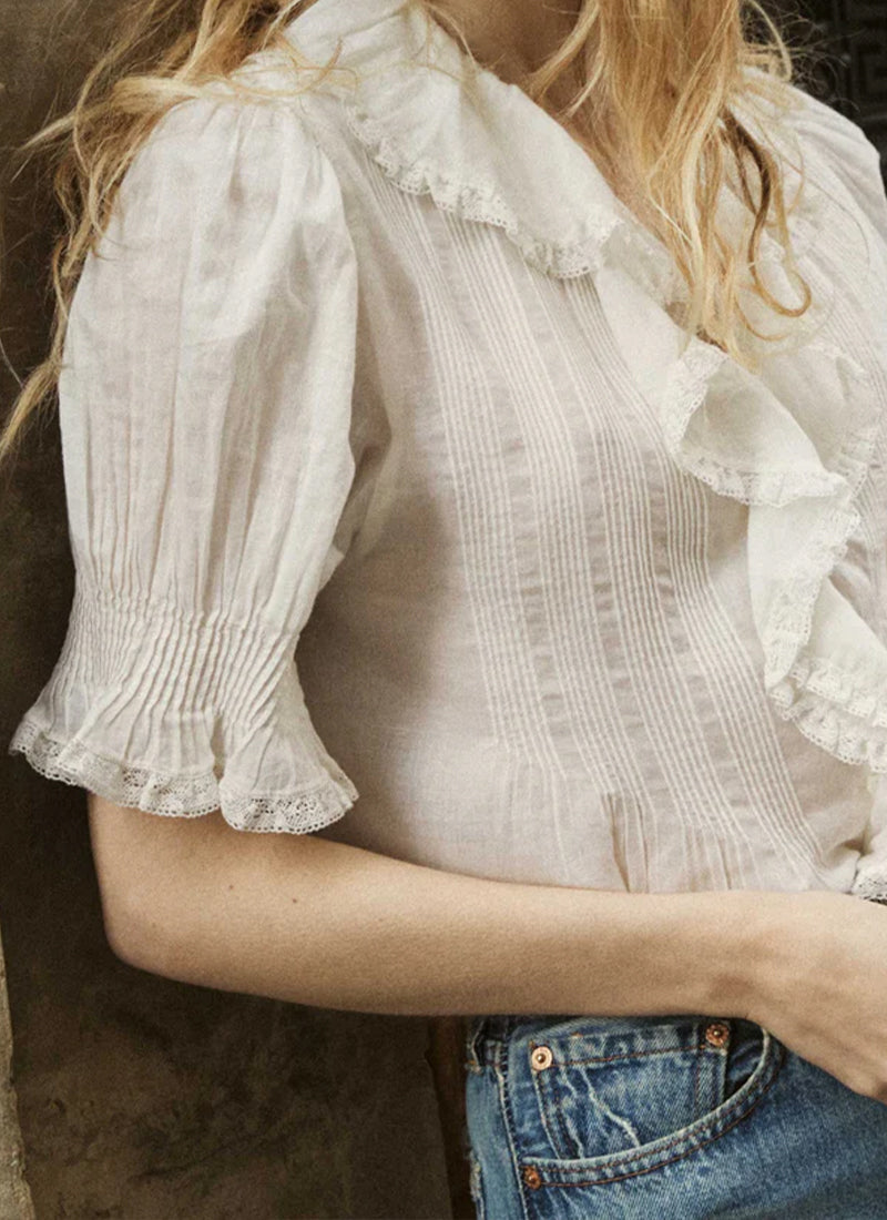 DÔEN Henri Cotton Short Sleeve Top