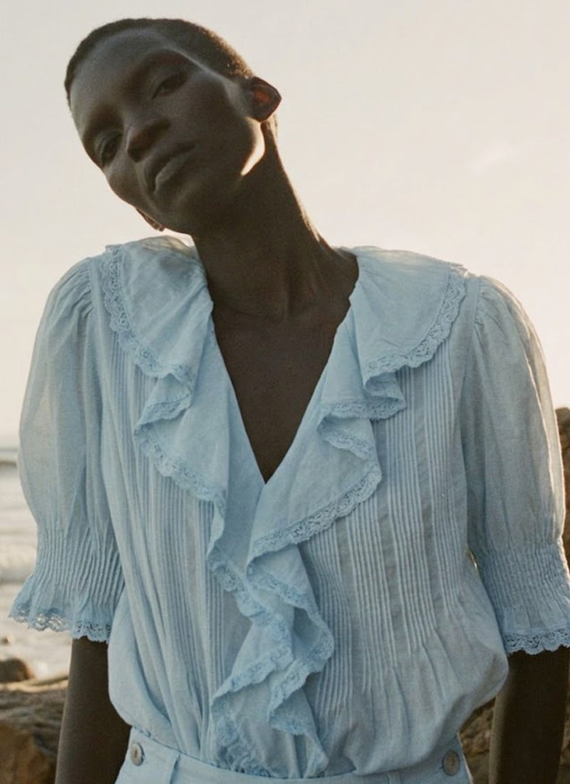 DÔEN Henri Cotton Short Sleeve Top