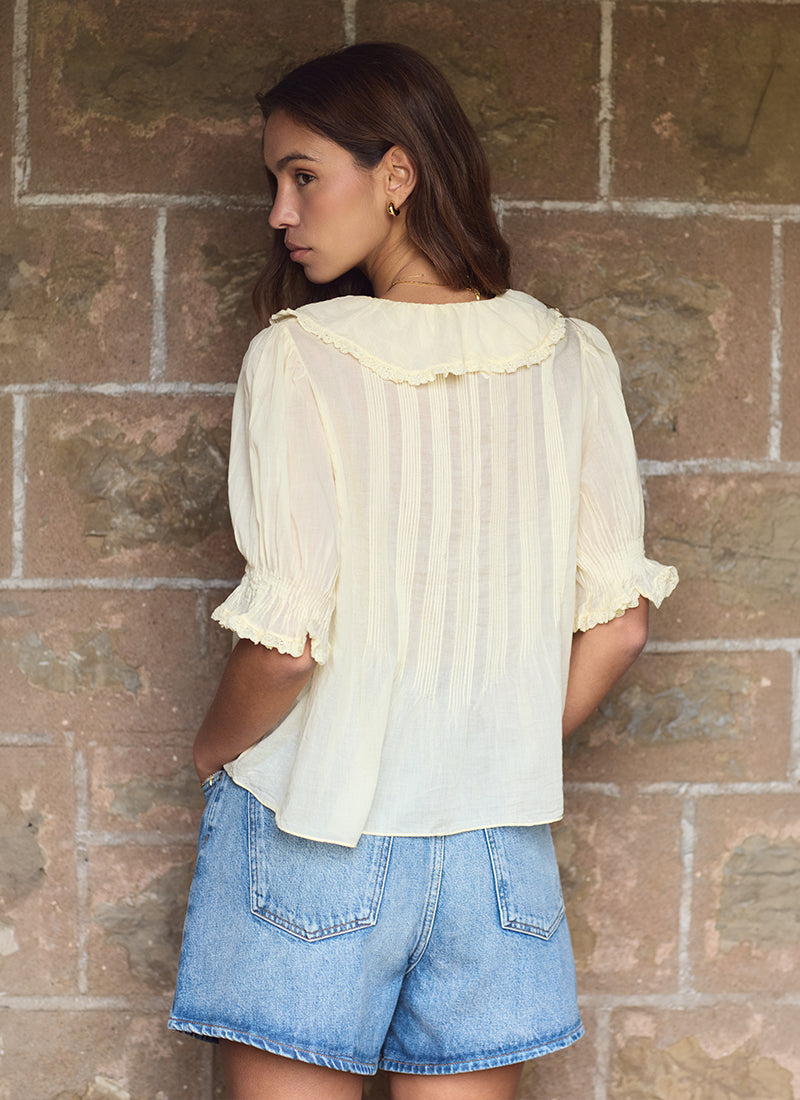 DÔEN Henri Cotton Short Sleeve Top