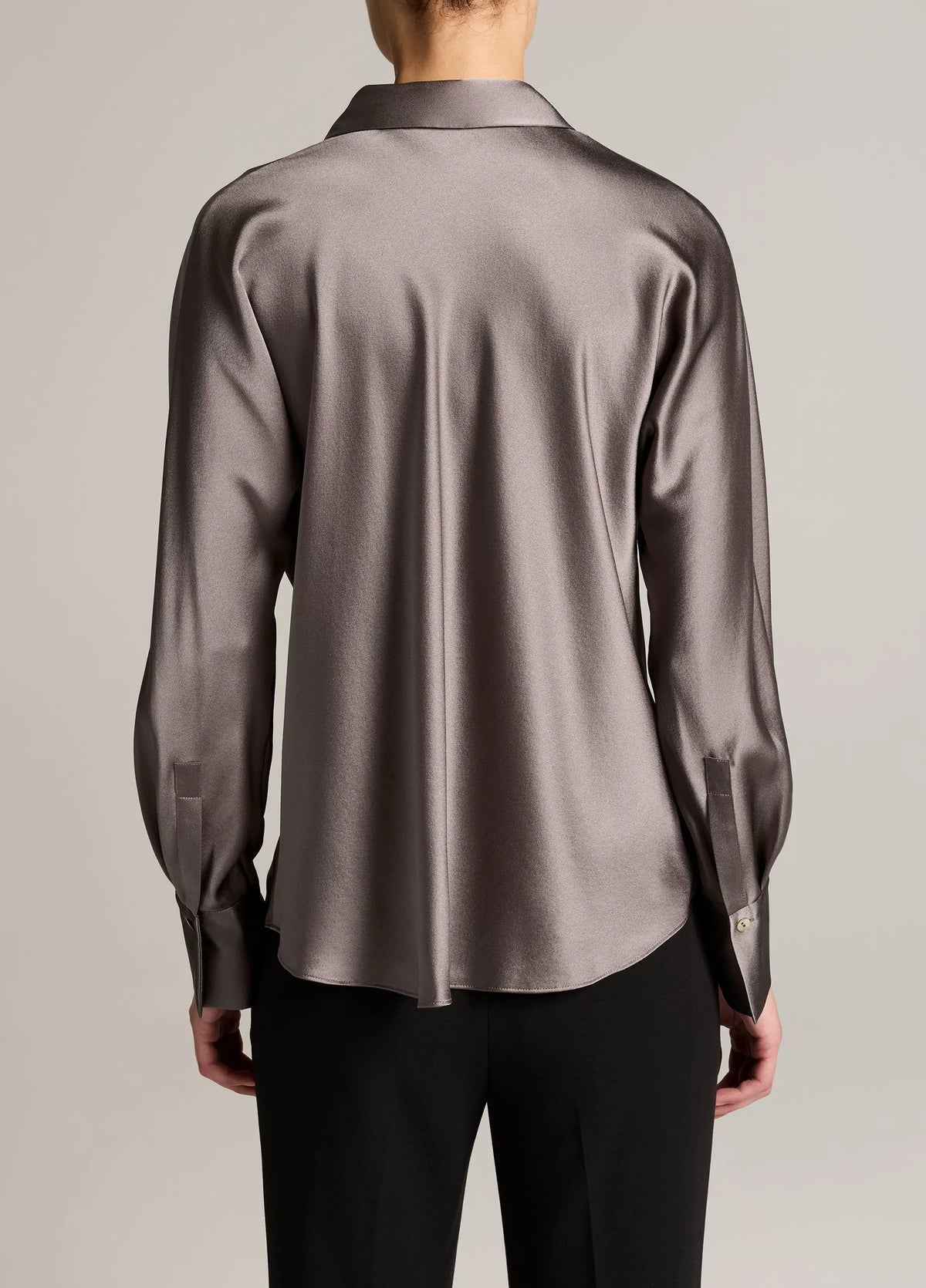 Silk Bias Long Sleeve Blouse