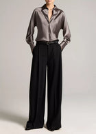 Silk Bias Long Sleeve Blouse