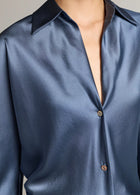 Silk Bias Long Sleeve Blouse