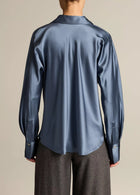 Silk Bias Long Sleeve Blouse