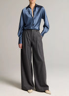 Silk Bias Long Sleeve Blouse
