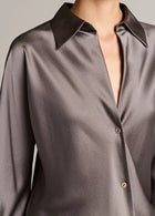 Silk Bias Long Sleeve Blouse
