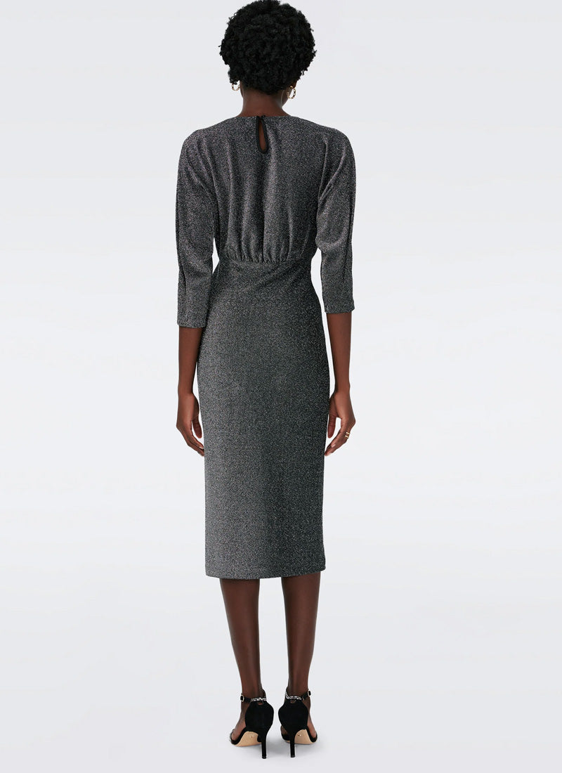 DVF Chrisey Ruched Midi Dress