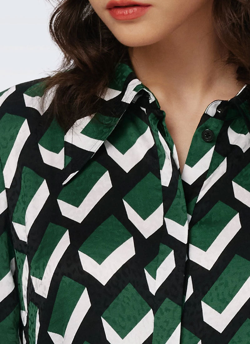 Diane Von Furstenberg Gizelle Block Print Midi Dress