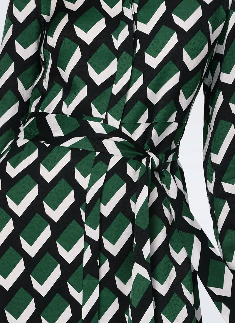 Diane Von Furstenberg Gizelle Block Print Midi Dress