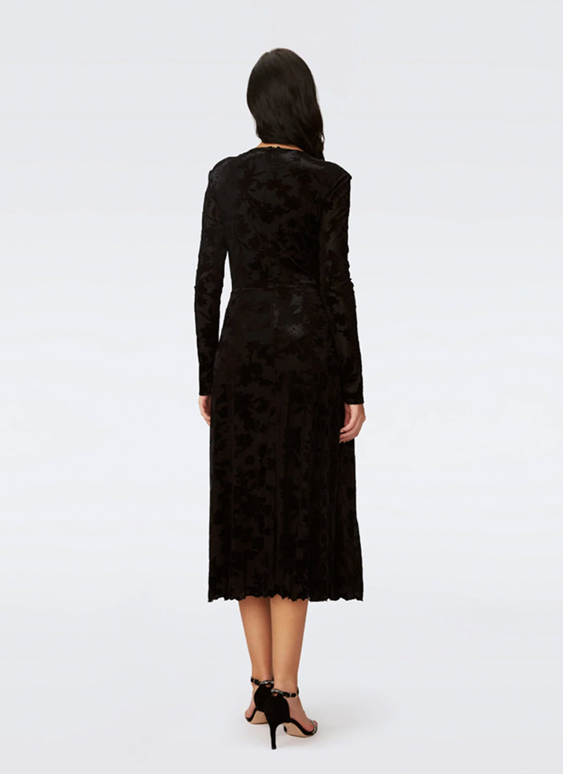 Diane Von Furstenberg Strand Velvet Burnout Midi Dress