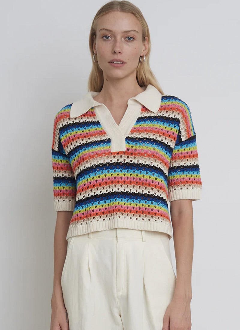 Eleven Six Nina Crochet Polo Sweater