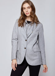Eleventy Laser Cut Blazer with Detach Hood