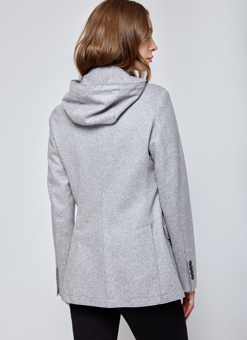 Eleventy Laser Cut Blazer with Detach Hood