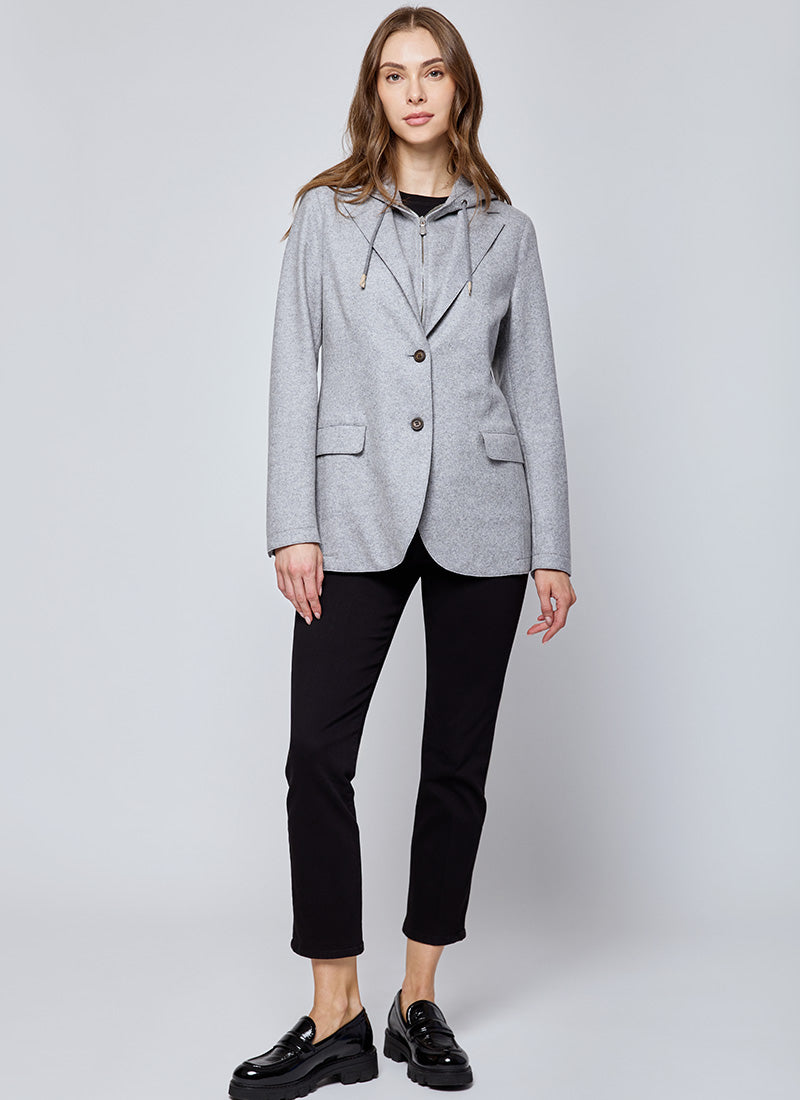 Eleventy Laser Cut Blazer with Detach Hood