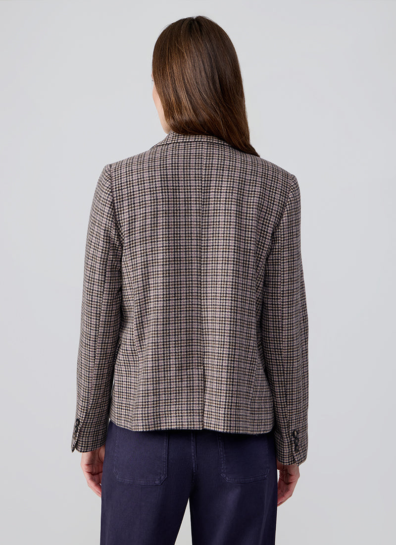 Check Double Breasted Short Blazer
