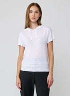 Eleventy Hooded Short Sleeve Tipped Sweater