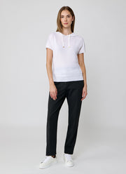 Eleventy Hooded Short Sleeve Tipped Sweater