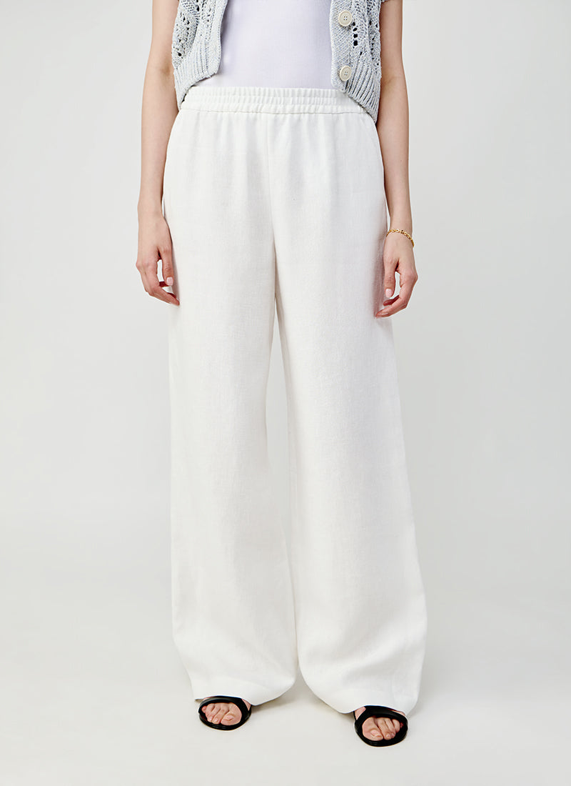 Eleventy Wide Leg Linen Pants