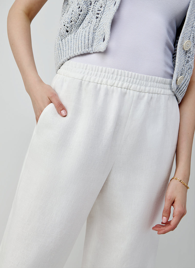 Eleventy Wide Leg Linen Pants