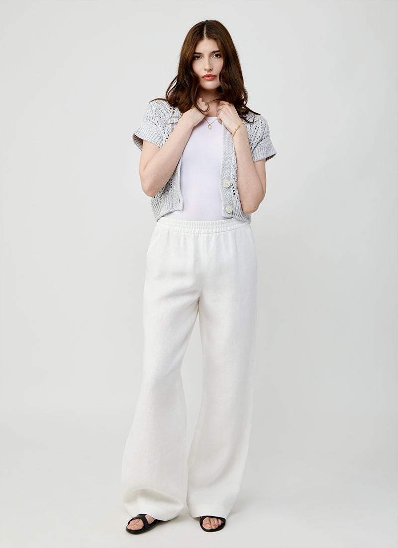 Eleventy Wide Leg Linen Pants