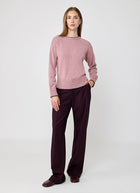 Eleventy Contrast Tipped Cashmere Crew Neck Sweater