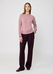 Eleventy Contrast Tipped Cashmere Crew Neck Sweater