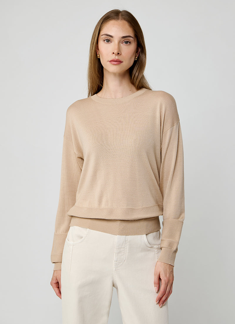  Tipped Crew Neck Sweater by Eleventy at Andrews 