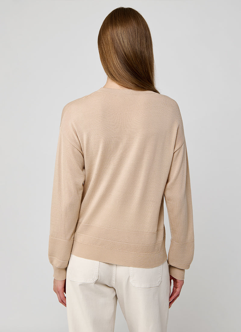  Tipped Crew Neck Sweater by Eleventy at Andrews 