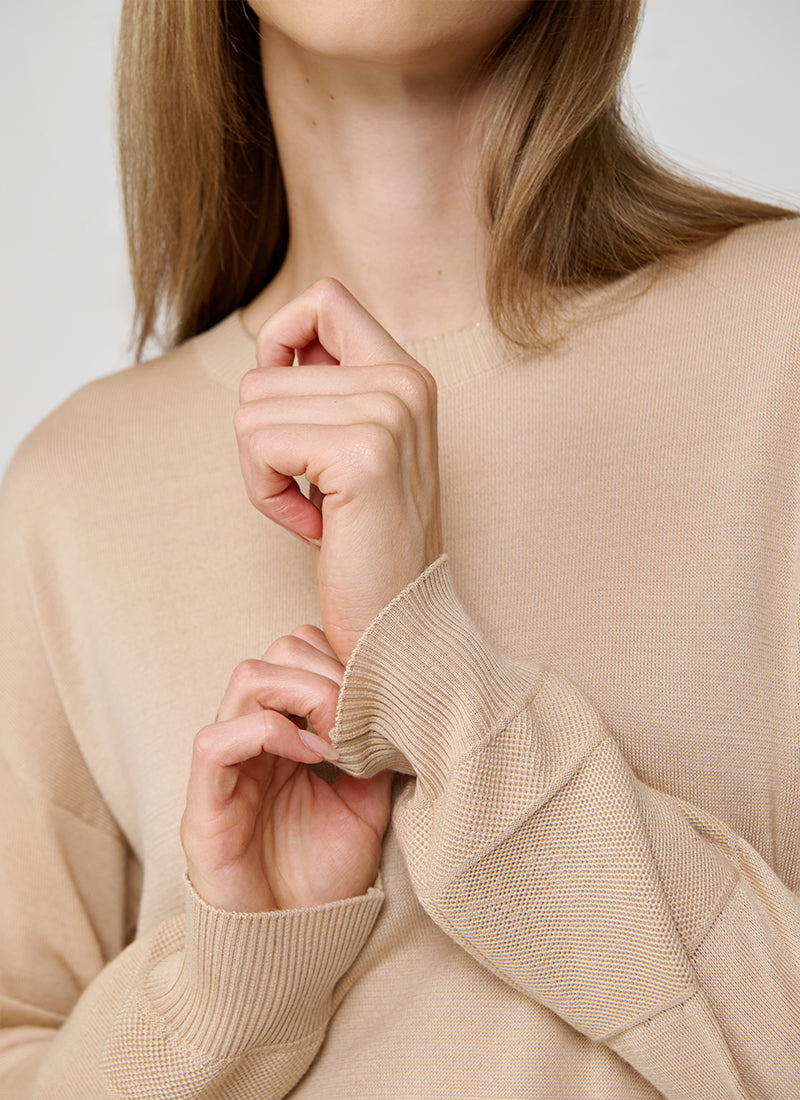  Tipped Crew Neck Sweater by Eleventy at Andrews 